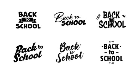 Back to school typography set: creative styles and designs for educational themes