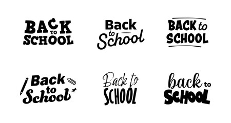 Back to school typography set: creative variations in bold and script fonts