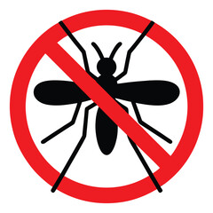 No mosquitoes allowed sign with insect silhouette © Tamjid