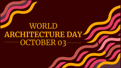 World Architecture Day Minimal banner design on dark background illustration