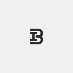 Letter BI logo icon flat vector design