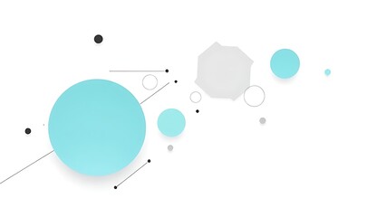 Obraz premium Minimalist tech-inspired abstract shapes on a white background, symbolizing modernity and innovation.