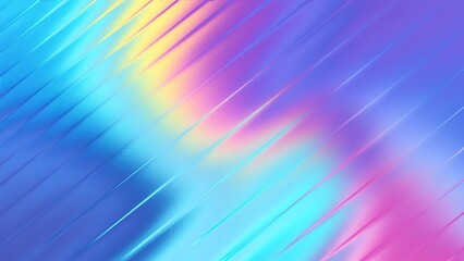 Obraz premium Diagonal Rippled Abstract Background With Holographic Pastel Colors And Light Reflections texture