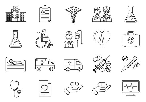 Medical Healthcare Icons Collection hospital clinic