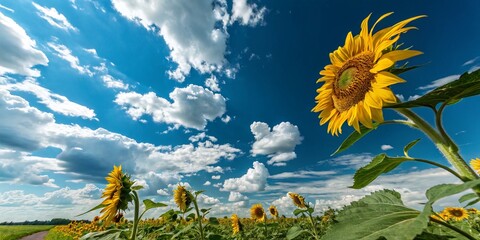 yellow flowers and blue sky