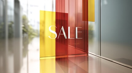 Colorful display highlights seasonal sale event within a modern retail environment