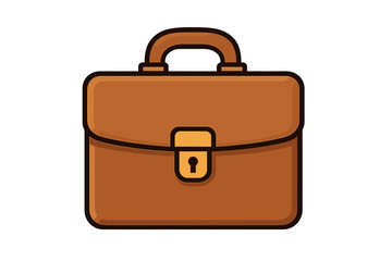 Briefcase icon for business and work. Portfolio symbol for corporate finance. Suitcase sign for professional job. Cartoon bag vector illustration. Luggage concept for travel.