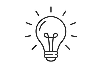 Light bulb line icon. Idea, solution, creativity, innovation symbol. Electric lamp pictogram. Vector illustration for brain, thinking, knowledge, learning and inspiration.