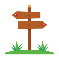 wooden signpost with arrows vector.
