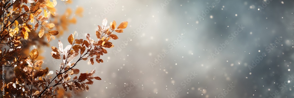 Poster tree branch with snow on it