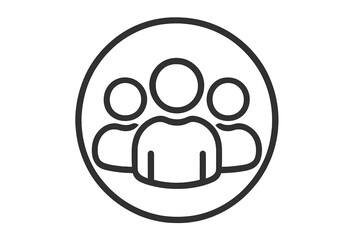 Teamwork icon, people group symbol. Vector illustration of community, collaboration, and social network. Business partnership and user group line art for web. Simple staff pictogram.