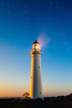 lighthouse at night