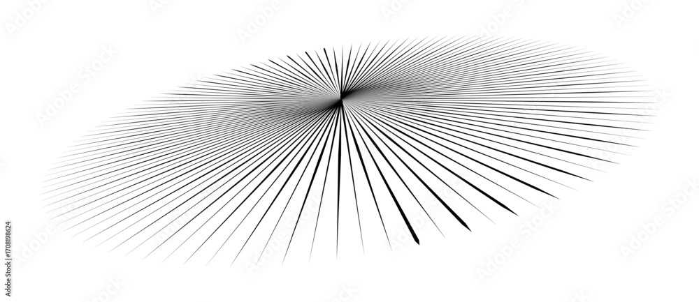 Poster lines in circle abstract background. dynamic transition illusion. black shape on a white background.