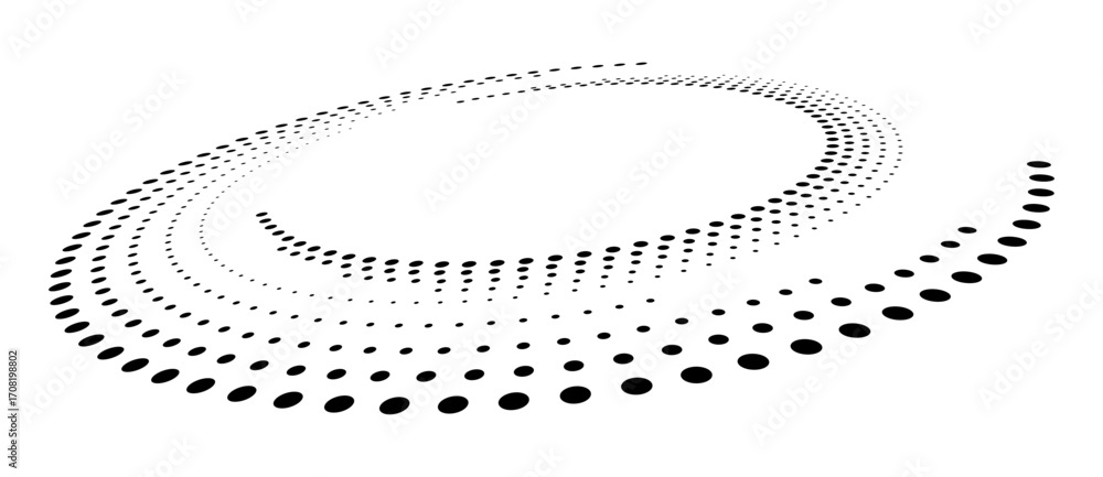 Poster abstract dotted vector background. halftone effect. circle dotted background or icon. spiral with pe