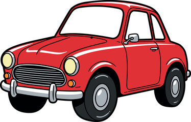 A classic red car, a charming representation of a vintage vehicle