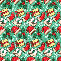Christmas hand drawn decoration pattern
