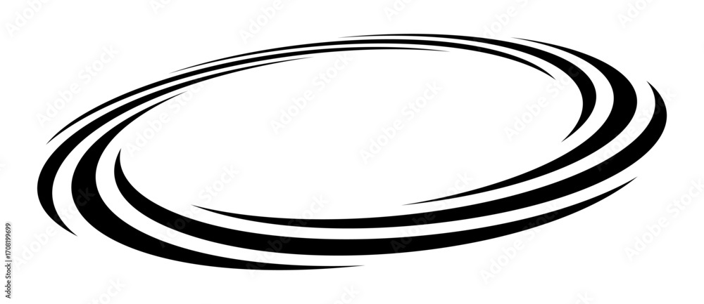 Poster lines in circle abstract background. dynamic transition illusion. black spiral on a white background
