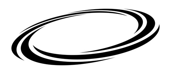 Lines in circle abstract background. Dynamic transition illusion. Black spiral on a white background. Perspective view.