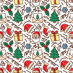 Christmas hand drawn decoration pattern
