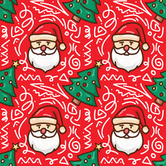 Christmas hand drawn decoration pattern
