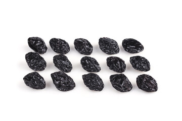 Large Dried Prunes from Xinjiang on White Background - Air-Dried Fruit Collection