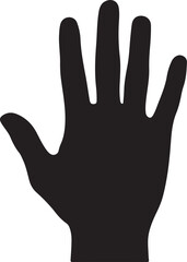 Open palm hand gesture silhouette