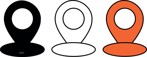 Comprehensive Set of Modern Map Pin and Location Icons – Stylish Vector Markers for Navigation and Digital Maps on a Clean White Background
