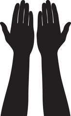 Raised hands praise gesture silhouette