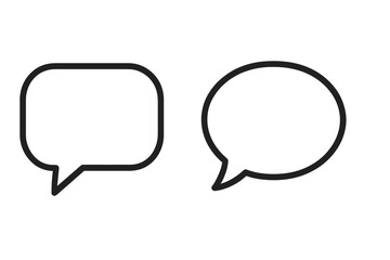Fototapeta premium Speech bubble icon set. Chat bubble vector illustration for communication and dialogue. Outline sign for web design, apps, and social media. Message symbol collection.