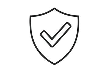 Minimalistic Wi-Fi Signal with Shield Icon, Secure Network Concept, Line Art Vector Illustration for Web, Apps, Banners, Social Media, Technology Security, Connectivity