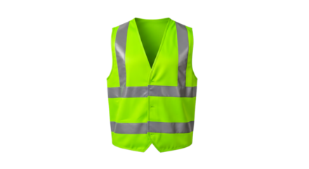 Bright yellow high-visibility safety vest with reflective silver strips for enhanced visibility and protection in low-light conditions
