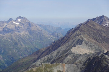 The panorama of the Alps opening from Schwarze Schneid mountain, the Austrian Alps