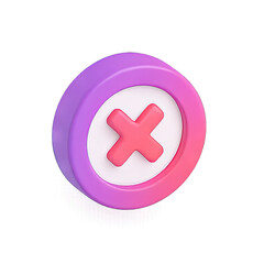 Obraz premium A pink and purple button with a red cross on it.