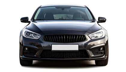 Front view of a modern dark gray sedan