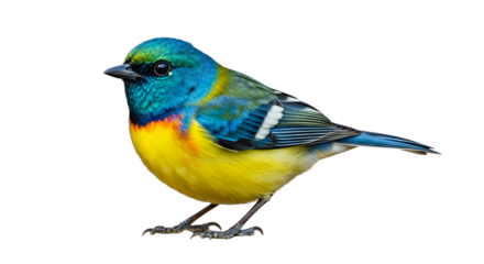 Beautiful and colorful bird, its vibrant feathers showcase a stunning array of blues, yellows, and greens, capturing nature's artistry in detail. A picturesque sight