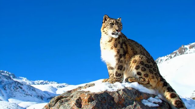 Majestic Snow Leopard in its Natural Habitat