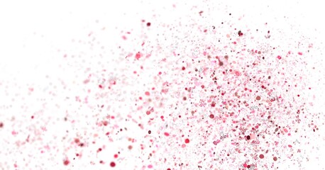 Abstract background with pink and red confetti and percentage symbols. Perfect for sale banners or promotions.