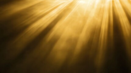form. Dramatic golden light beams shining through darkness, creating an abstract bokeh effect. event key visuals, club posters, designed for sports event promotions and stadium branding.