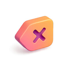Fototapeta premium A colorful 3D cross icon with a gradient color scheme.