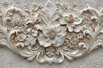 Intricate white flower design for interiors high resolution picture