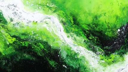 Dynamic Neon Green and Black Explosion Art for Graphic Design	
