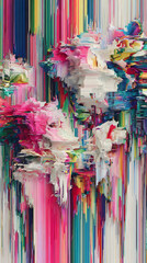 distortions with vibrant colorful interference patterns and abstract style