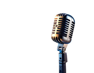 Fototapeta premium Hyper-realistic 8K PNG of a sleek futuristic microphone surrounded by glowing electri 351106