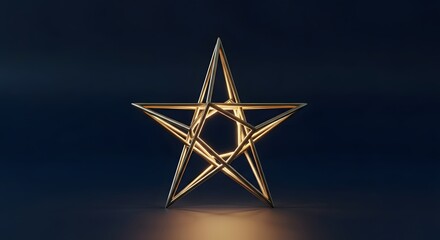 Golden star pentagram symbol shiny geometric shape luxury design elegant astrology mystical esoteric art