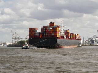 Container cargo freight ship