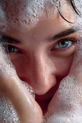 Woman's Face in Lather