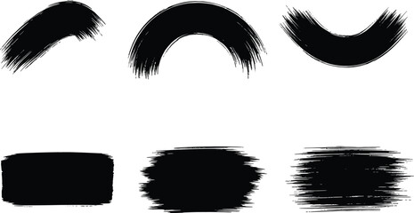 Brush stroke vector art silhouette