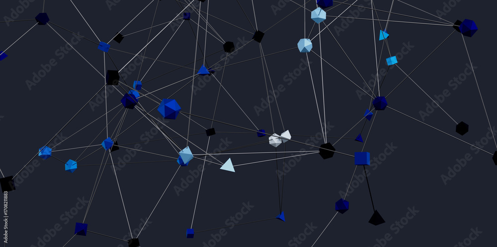 Poster abstract background with connected shapes. ideal for technology, network, and data concepts.