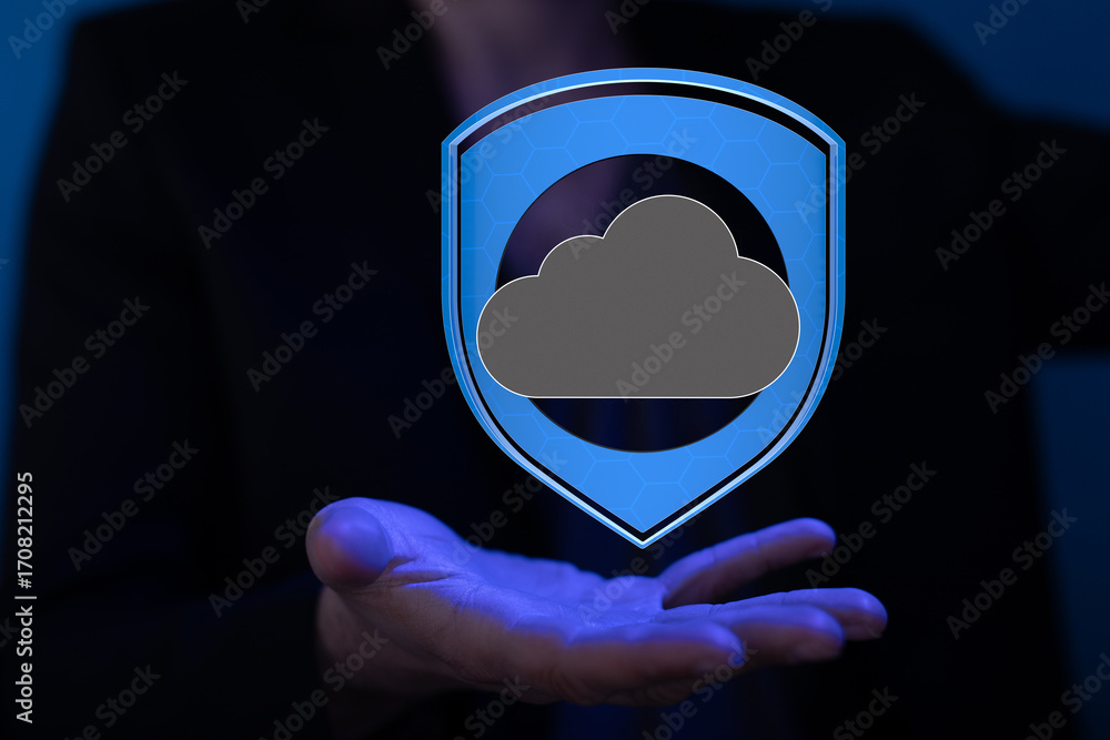 Poster safeguard your cloud data with robust security measures. protect sensitive information.