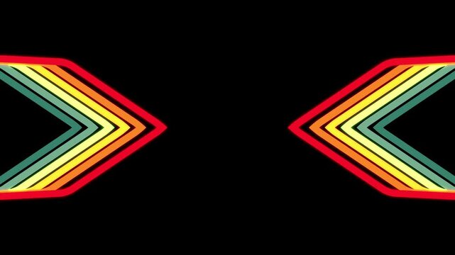 Retro background animation with mirrored lines or bars. Dynamic 2d video with vintage color palete